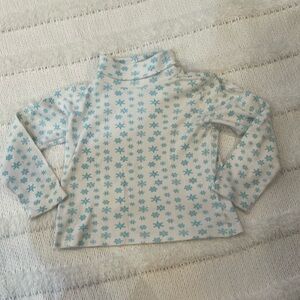 Y2K Old Navy snowflake turtleneck 100% cotton turquoise white girls size 6 7